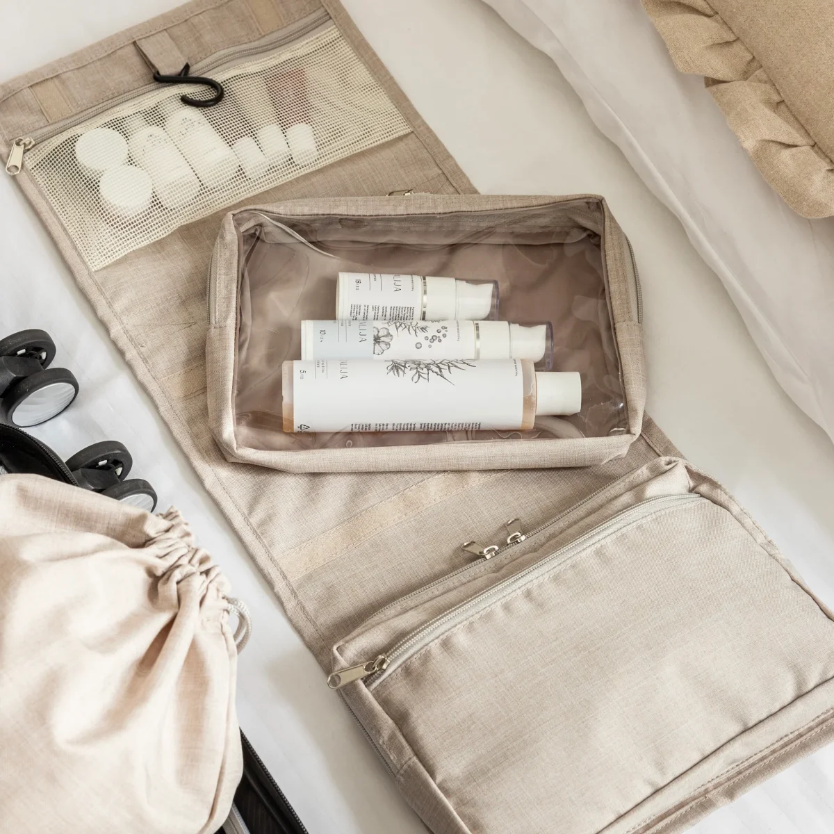 Hängande reseförvaring beige - Bild 2